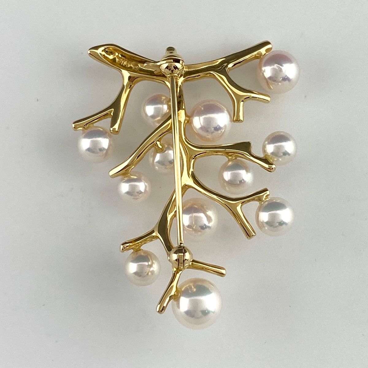 ミキモト MIKIMOTO 幸福の木 ブローチ YG イエローゴールド 真珠