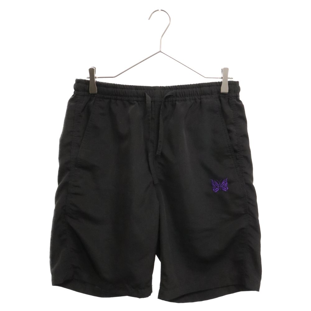 Needles (ニードルス) 22SS BASKETBALL SHORT ロゴ刺繍 バスケットボールショーツ ハーフパンツ ブラック