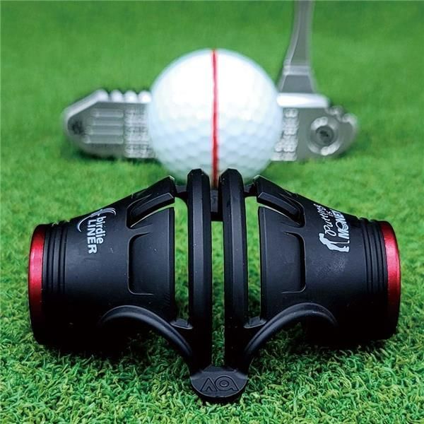 BIRDIE79 バーディーライナー ブラック ゴルフボールマーカー アライメントツールキット - 360度トリプルラインステンシル 3色ペンとギフトボックス付き - プレミアム品質