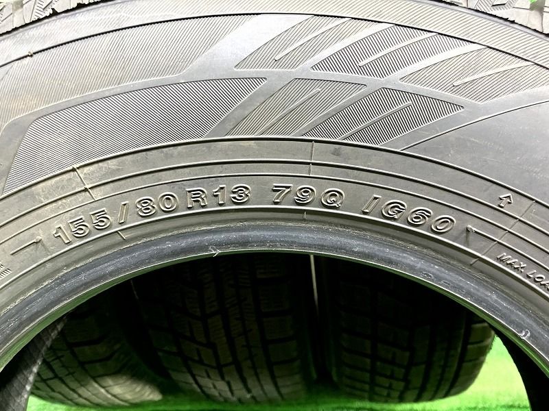 YOKOHAMA スタッドレス ヨコハマ アイスガードIG60 155 80R13 4本 6ミリ 2021年 TRITUETUBI_COM