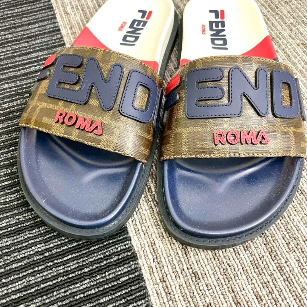 超 FENDI フェンディ FILAコラボ サンダル ズッカ ロゴ