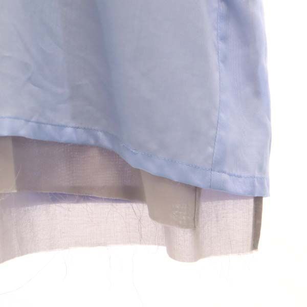 新品 バースト222 20ss 重ね着風 スキッパー 半袖 トップス 2 ブルー  