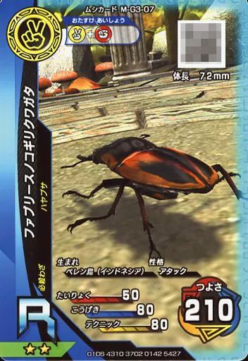 ムシキング　ファブリースノコギリクワガタ 中古】ムシキング M-G3-07[R]：ファブリースノコギリクワガタ