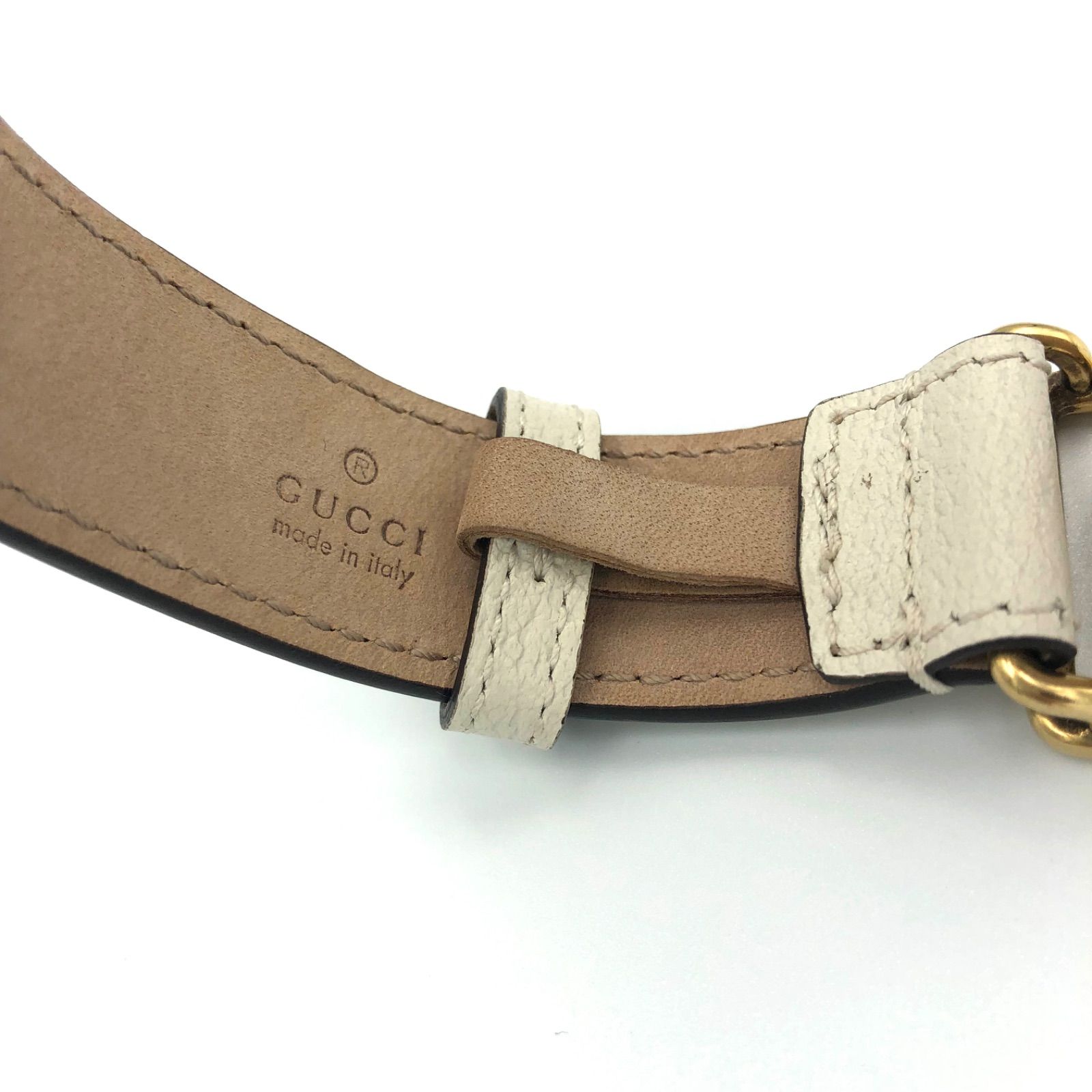 【極美品 レア】GUCCI　GGブレスレット ダブルG レザー バングル