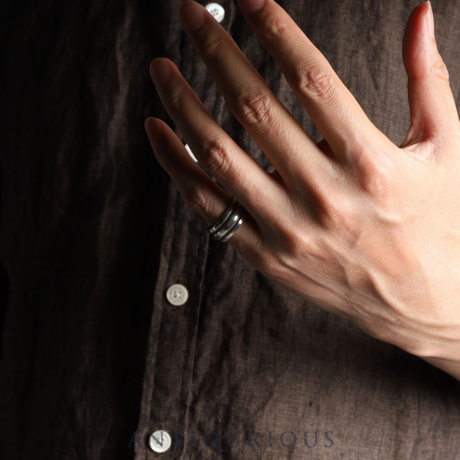 ティファニー リング グルーブド ダブルライン SV925 約11号 1995刻