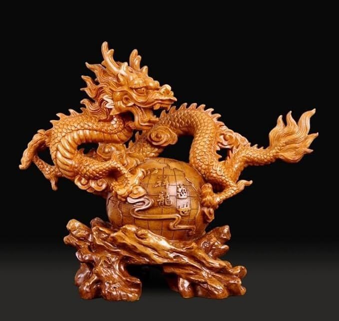 銅細工 立龍家の卓上置物 装飾品 工芸品 美術品 置物 龍彫刻精工オフィス装飾風水祥龍置物テ〔一工芸品事務所置物開運
