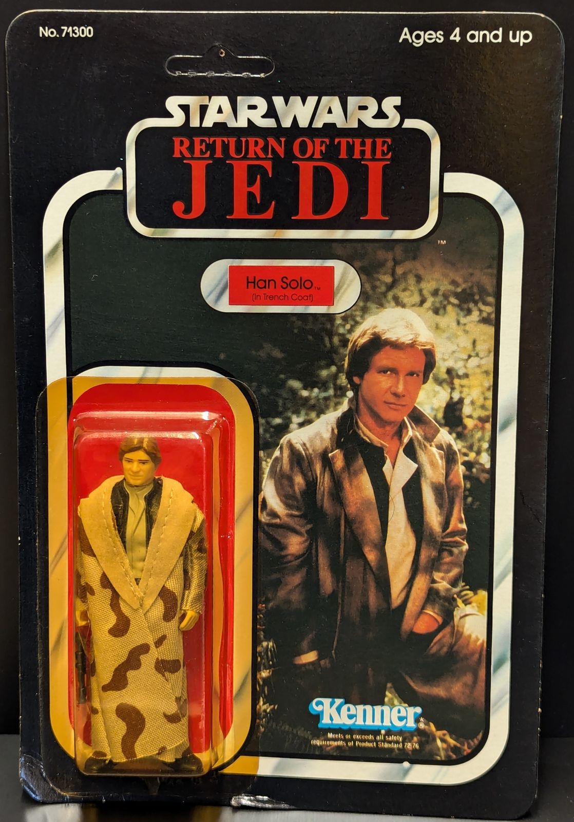 KENNER (オールド) (77バック) ACTION FIGURES HAN SOLO / IN TRENCH COAT (BACK A) 3.5インチ