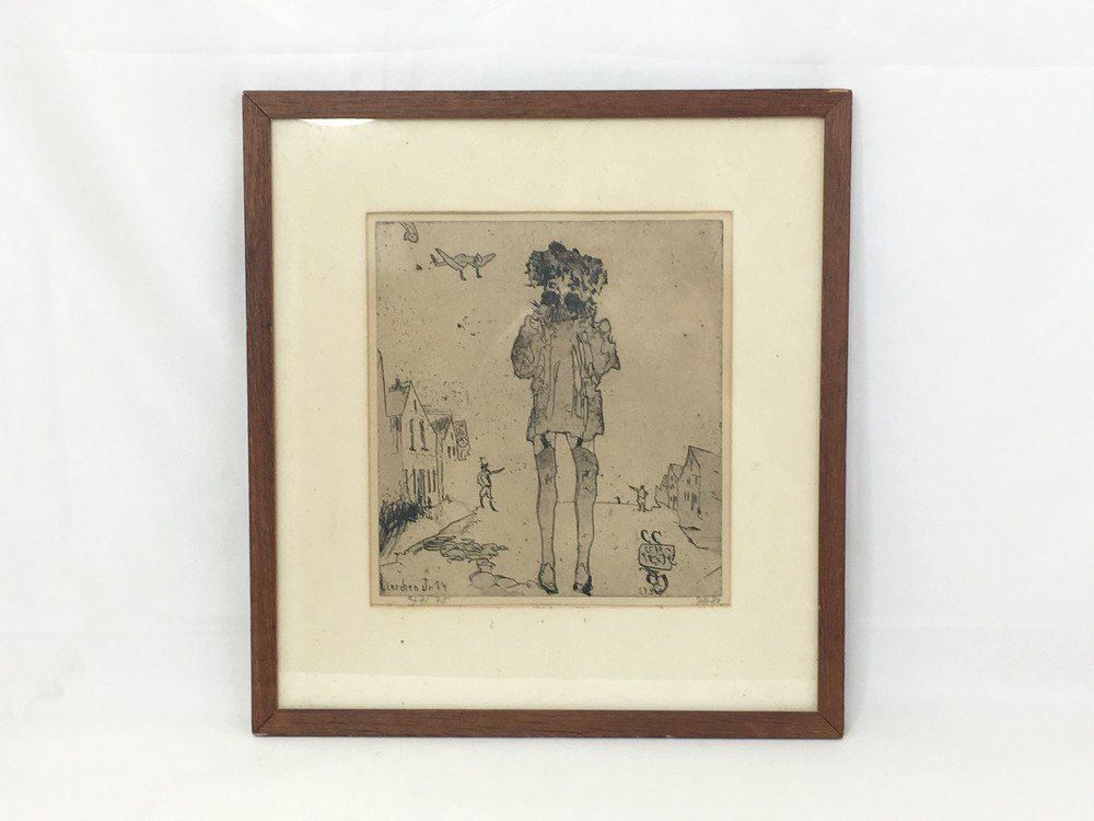 Horst Janssen ホルストヤンセン Ergo Texte Lerchenstr. 14 1980年 銅版画 23×21cm シリアルナンバー入り Horst Janssen ホルストヤンセン Ergo Texte Lerchenstr. 14