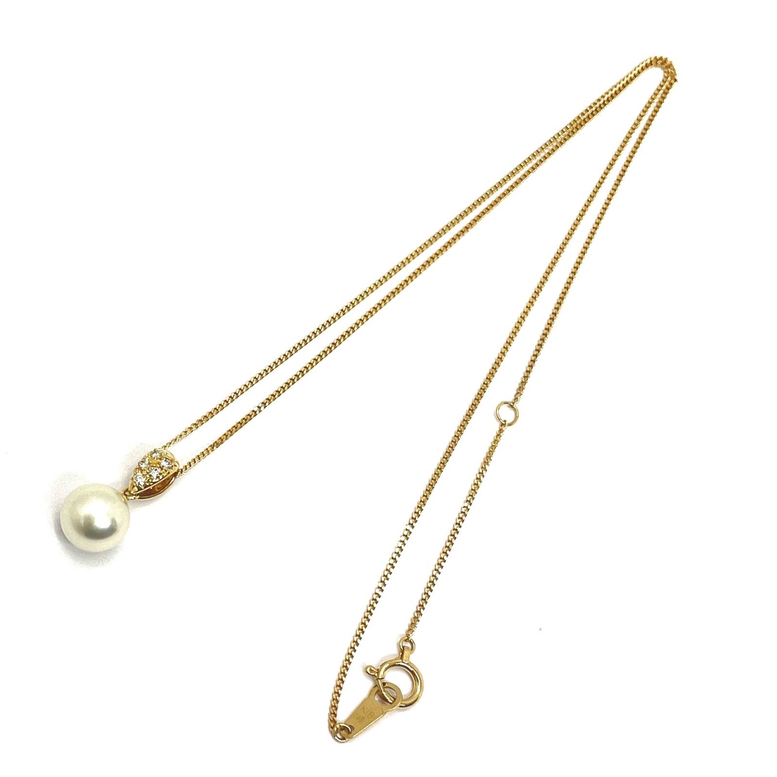 TASAKI / タサキ パール ダイヤネックレス K18YG 8.0mm 0.06ct