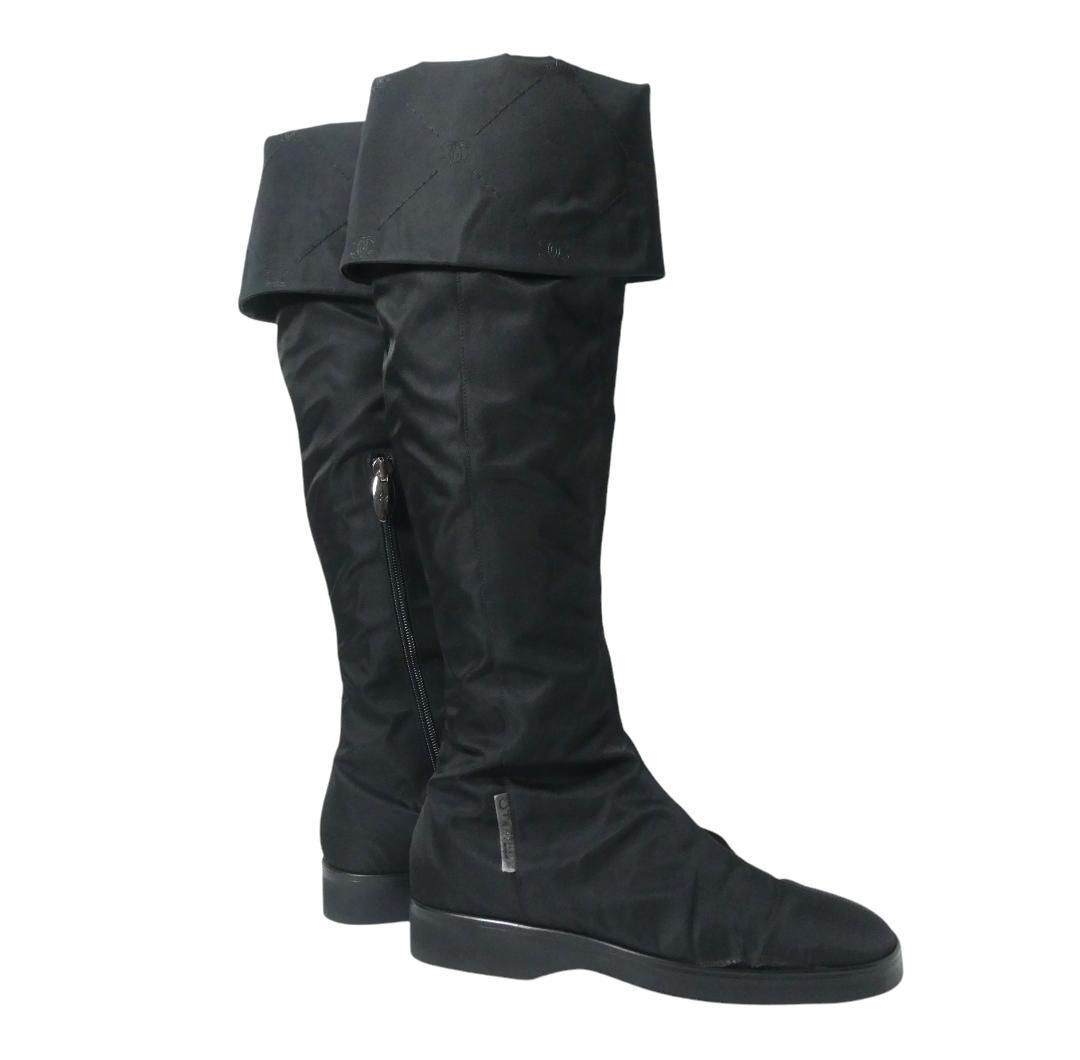 CHANEL シャネル 約22.5～23㎝ ココマーク ステッチ ロゴ ナイロン系