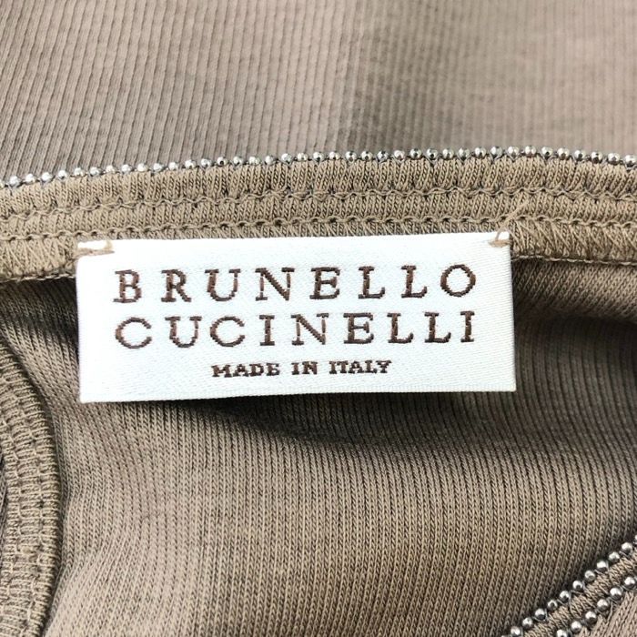 【美品】ブルネロクチネリ Brunello Cucinelli カットソー トップス モニーレ 長袖 ロンT ストレッチ Mサイズ ブラウン