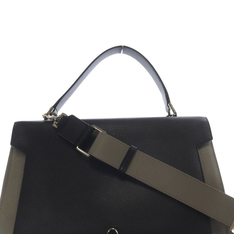 Anya Hindmarch バサースト ブラック レザーハンドバッグ 2way アニヤハインドマーチ レザー 2WAYバッグ ショルダーバッグ