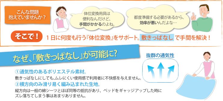 床ずれ防止に敷いたままでOK 楽々スライドマット