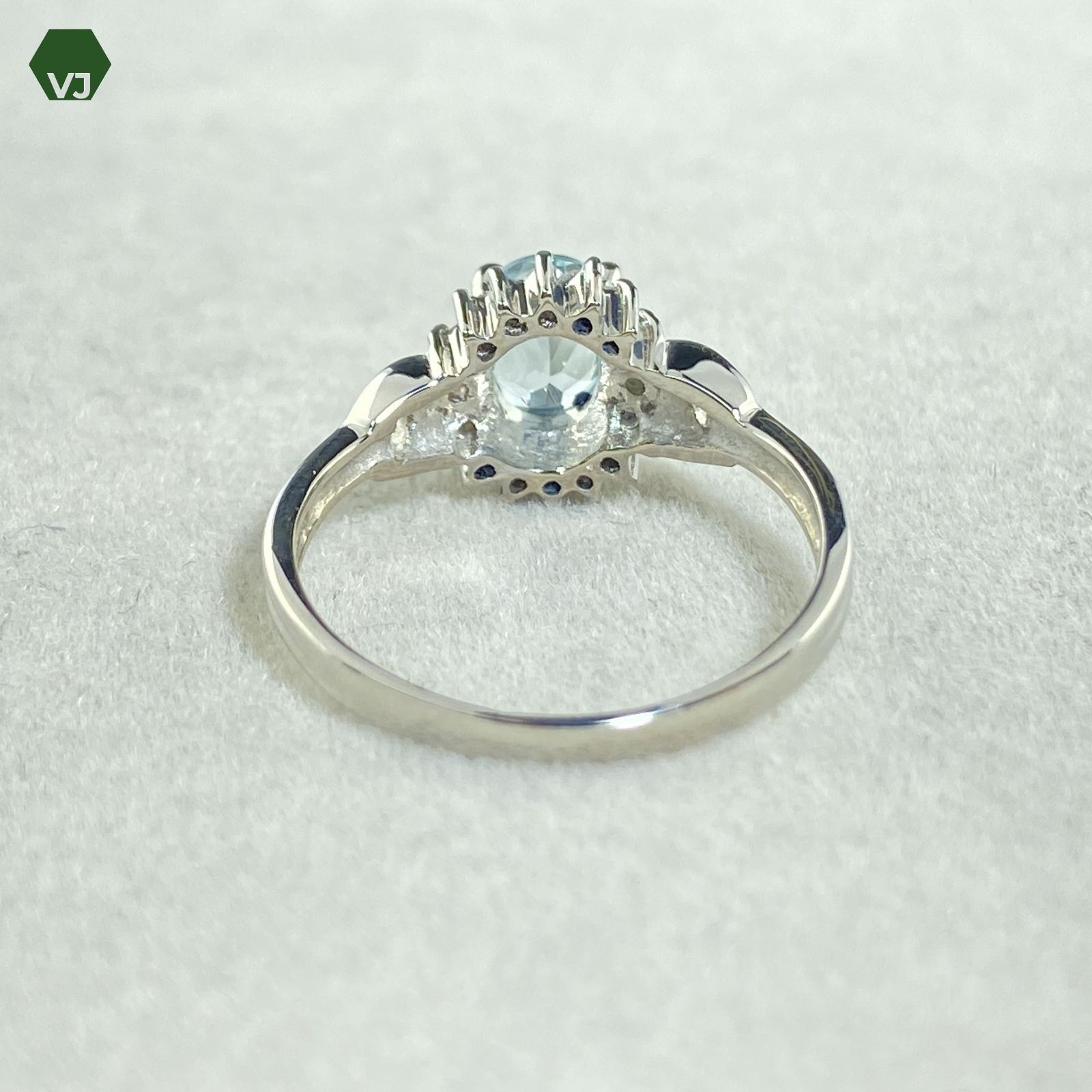 27-09】アクアマリン ダイヤモンド リング D0.11ct【中古】【PT900  