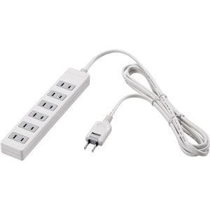 バッファロー（サプライ） 2ピン式電源タップ 6個口 2.5m ホワイト 雷サージ付 BTWTK2625WH
