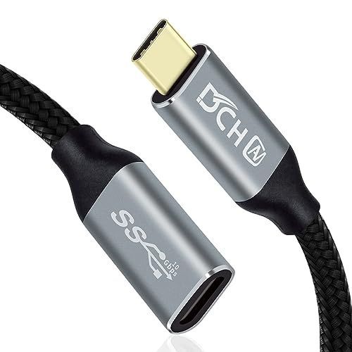 0.5m DCHAV USB Type-C 延長 ケーブル PD 100W 20V 5A 超急速充電 4K 60Hz 映像出力 USB C メス USB C オス 変換 エクスタンダー USB3.1 Gen2 10Gbps 高速データ転送 ナイロン編み スマホ