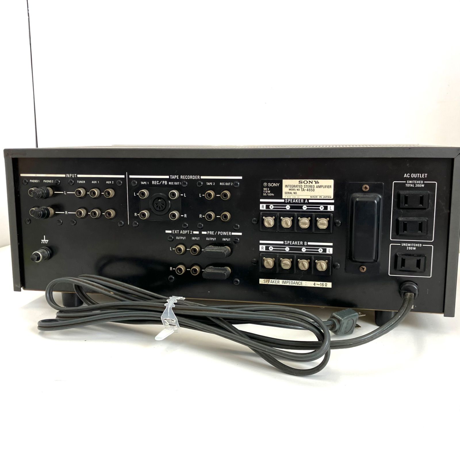 SONY ソニー TA-4650 プリメインアンプ ジャンク　音響機材 SONY TA-4650の仕様 ソニー