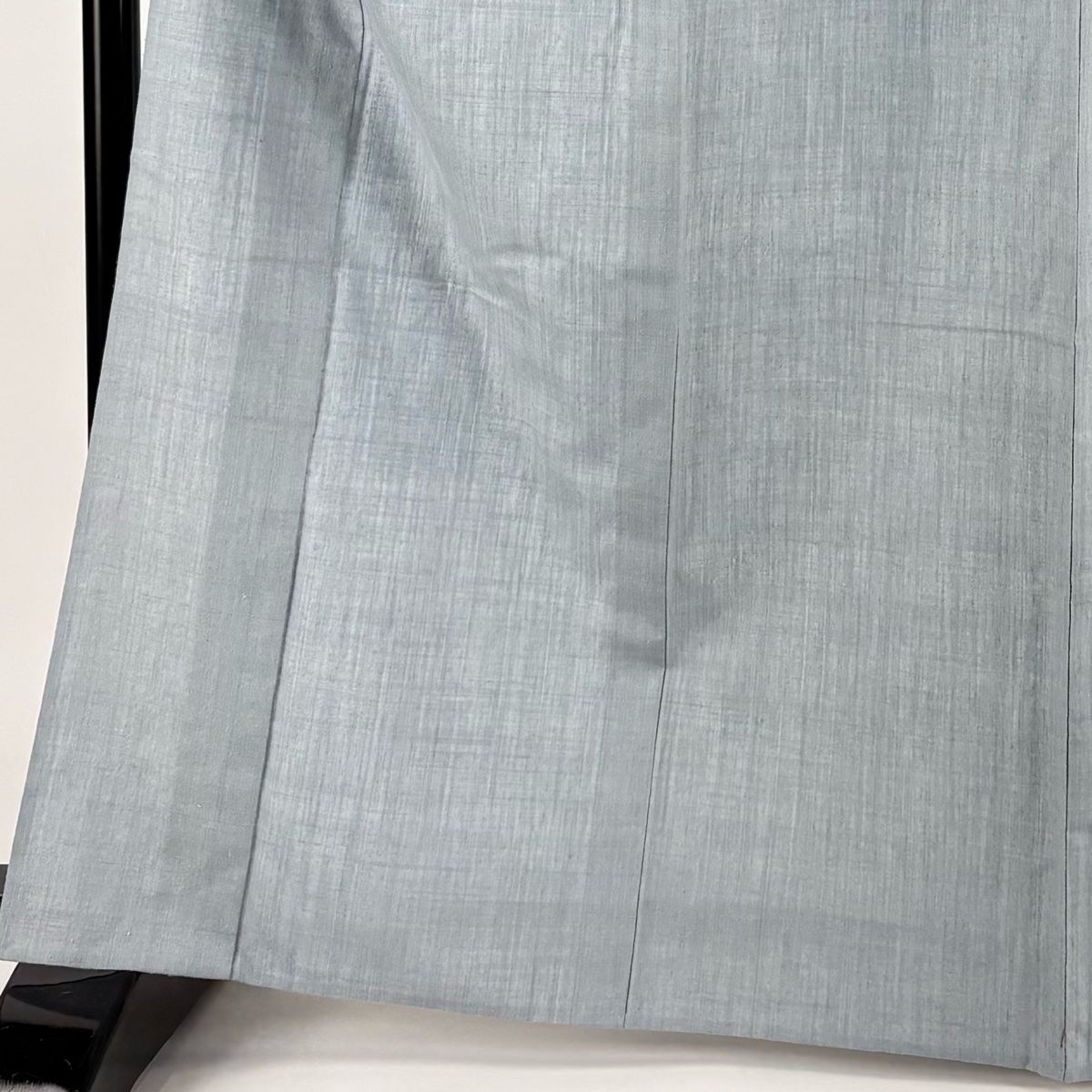 結城紬 身丈164.5cm 裄丈68cm L 単衣 本場結城紬 奥順 証紙 青灰色  