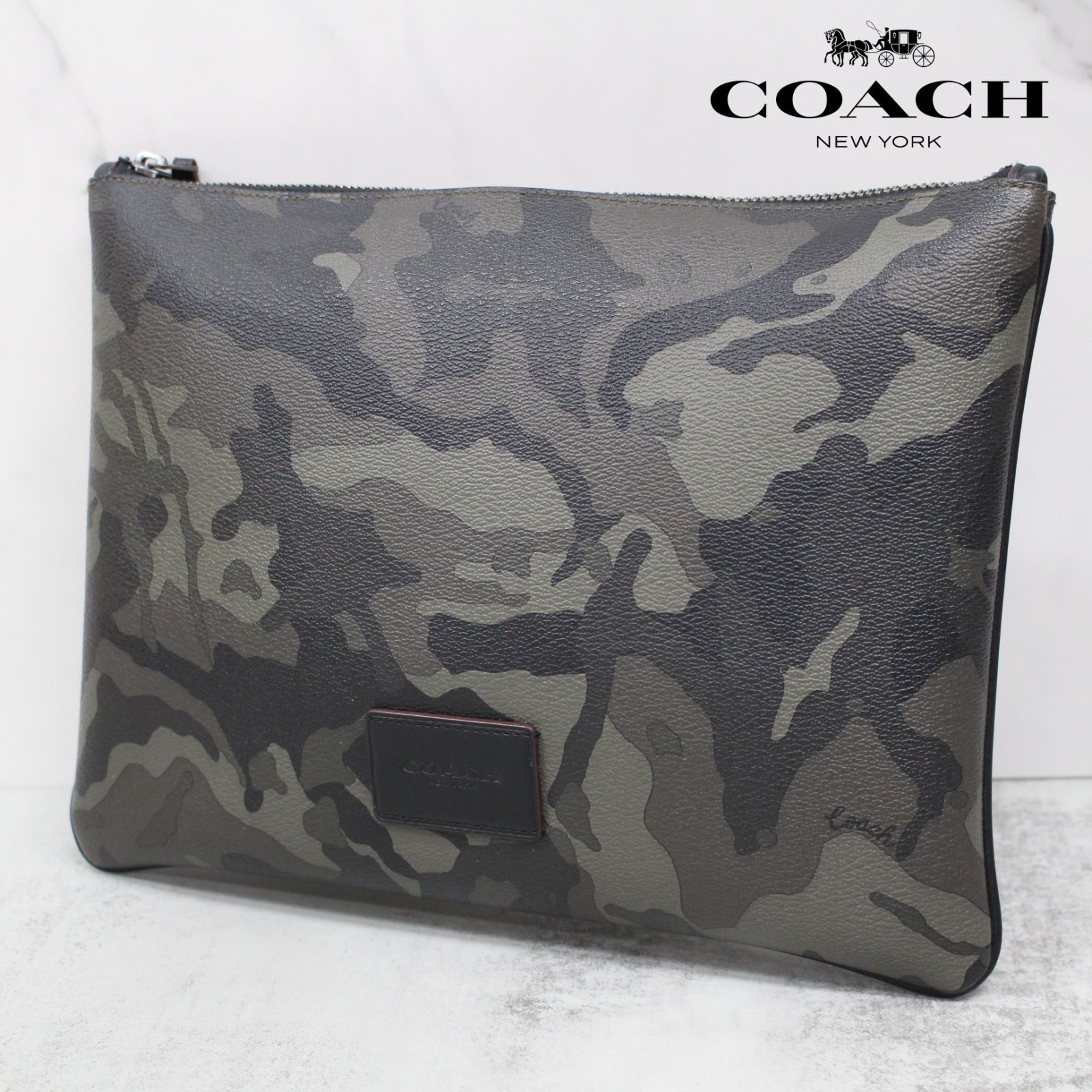 coach コーチ クラッチバッグ 迷彩 カモフラ柄 タブレットケース ...