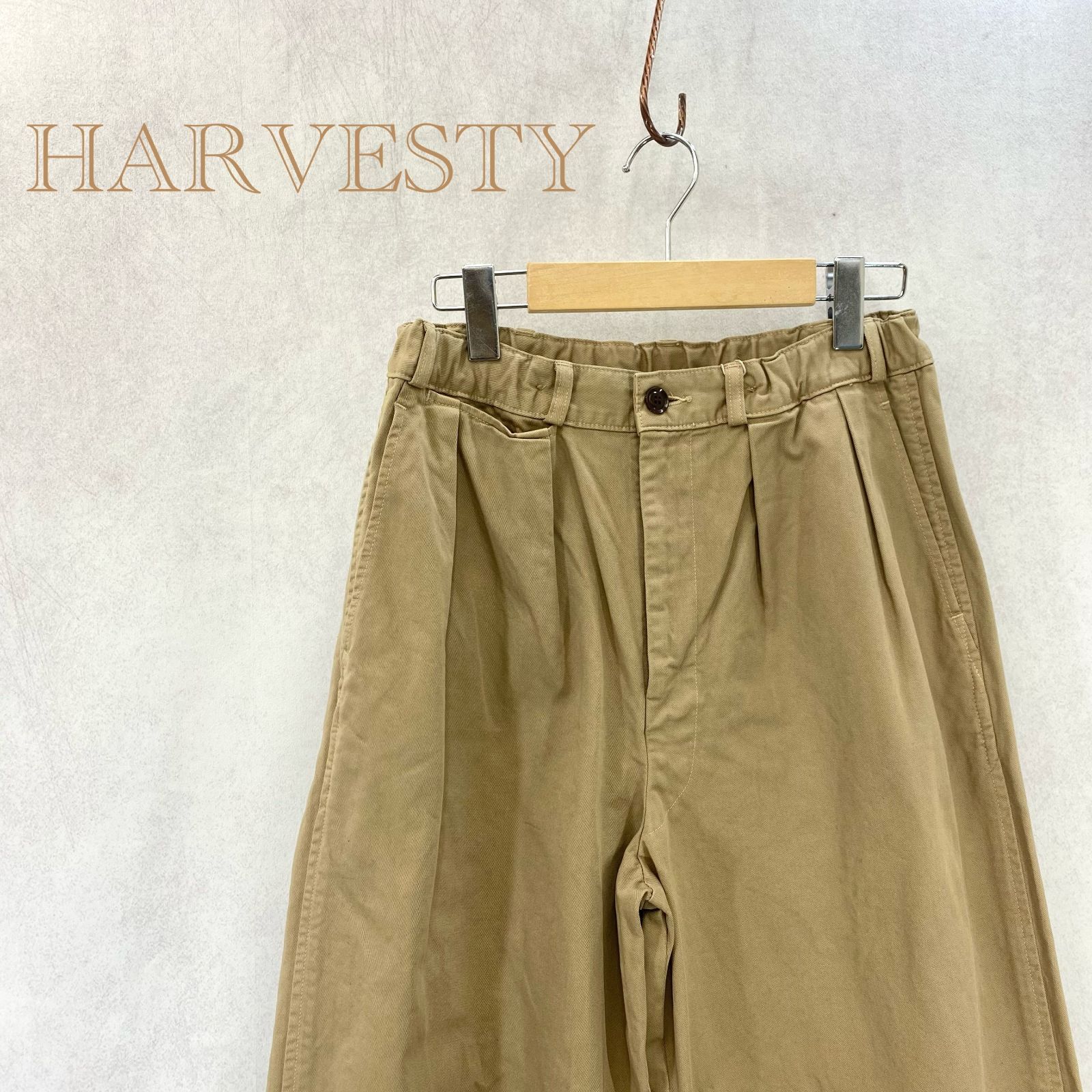 未使用 HARVESTY ハーベスティ A12303-1 BIG CHINO PANTS ビッグ チノ パンツ ボトムス 2 M ベージュ メンズ
