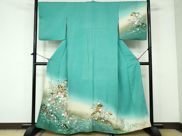 ［3941］訪問着 扇文箱花文 ぼかし 金彩 正絹 着物 袷 3941］訪問着 扇文箱花文 ぼかし 金彩 正絹 着物 袷 - メルカリ