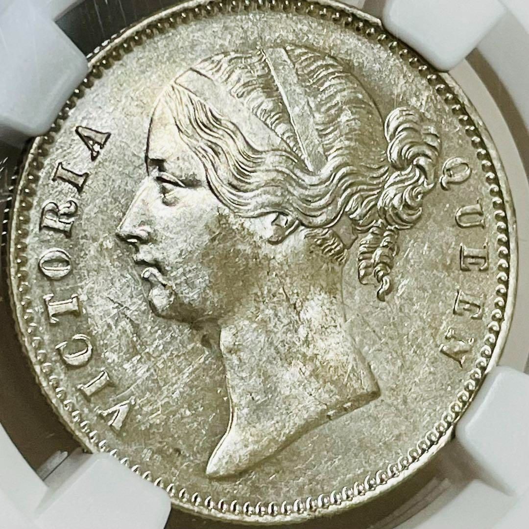 1840 イギリス領インド 1ルピー銀貨 ヤングヘッドヴィクトリア MS61 D