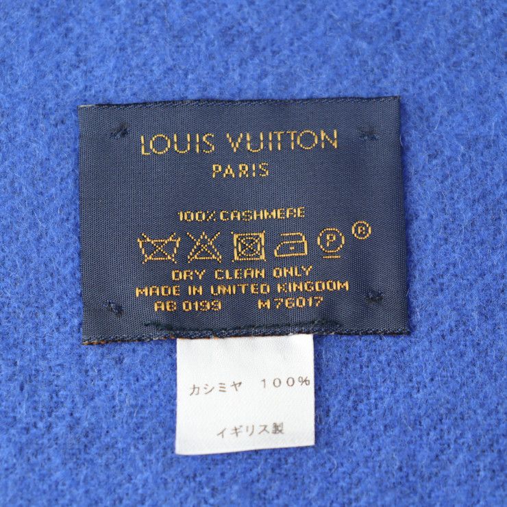 LOUIS VUITTON ルイ ヴィトン マフラー M76017 カシミヤ100% ブルー 
