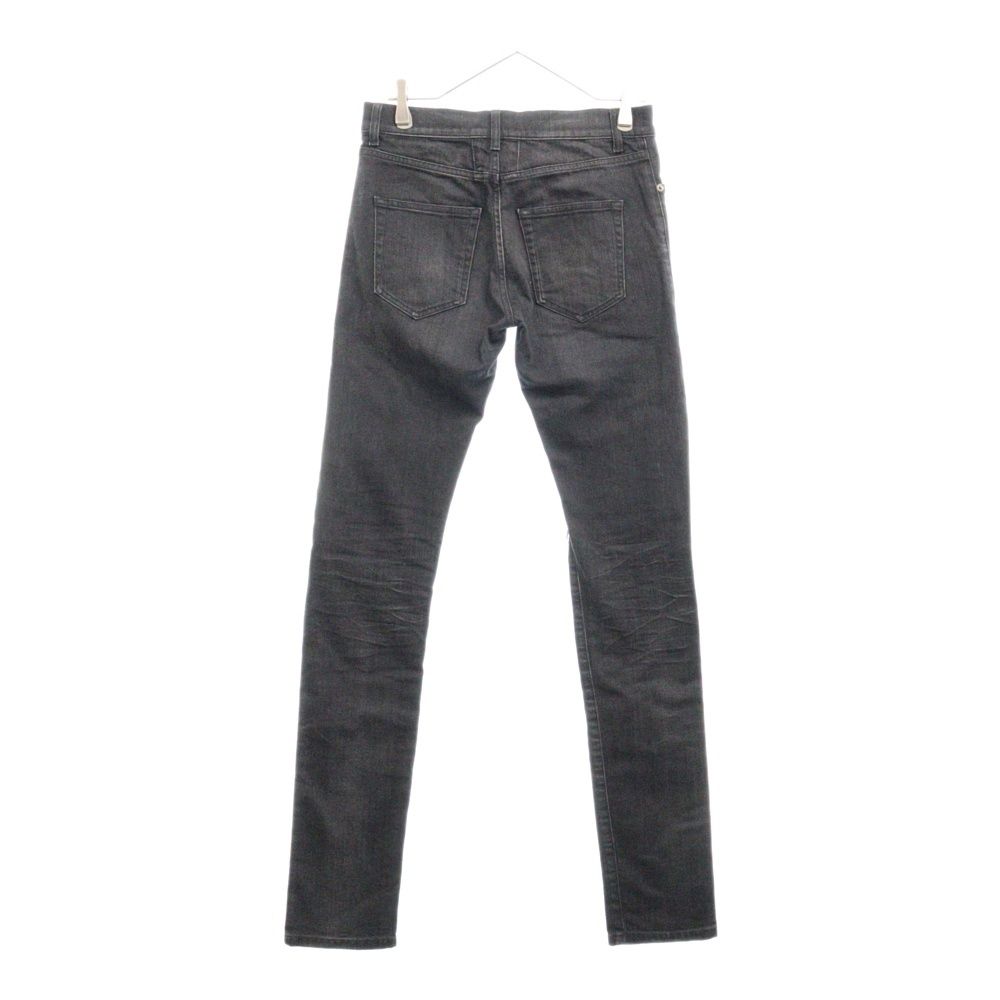 SAINT LAURENT / 16AW/ニークラッシュデニム/ストレートパンツ/26/コットン/ブラック/441240 SAINT LAURENT PARIS (サンローランパリ) 16AW ニークラッシュ デニム