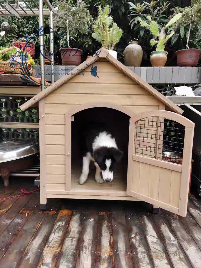 超人気☆犬小屋 屋外ハウス 外飼い お庭用 木製 ドッグパーク 大型犬用 ドッグハウス 室外 屋外 DIY 小型犬舎 おしゃれな犬 Lサイズ -  メルカリ