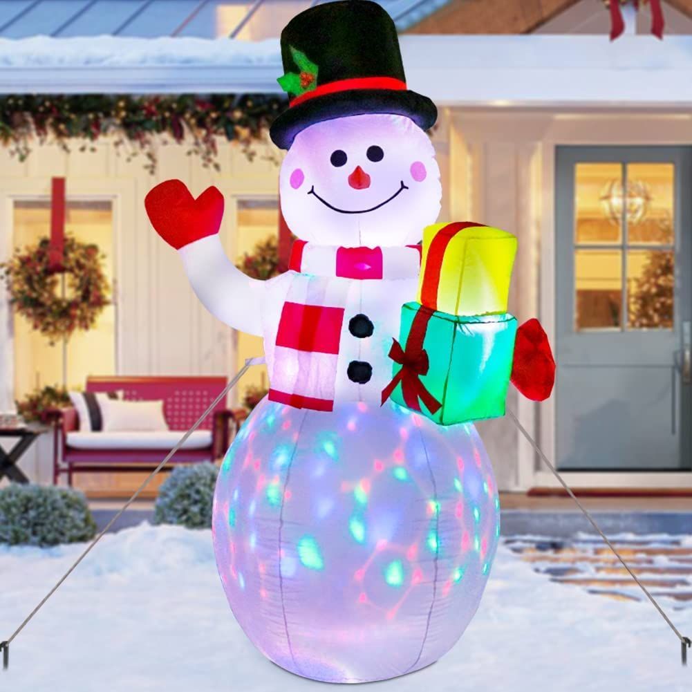クリスマス飾り デコレーションライト 光る 雪だるま クリスマス 雪だるま 150CMビッグサイズ インフレータブル エアーブロードール LED付き 空気充填 膨張式 クリスマス装飾品 ハロウィーン飾り エアー看板