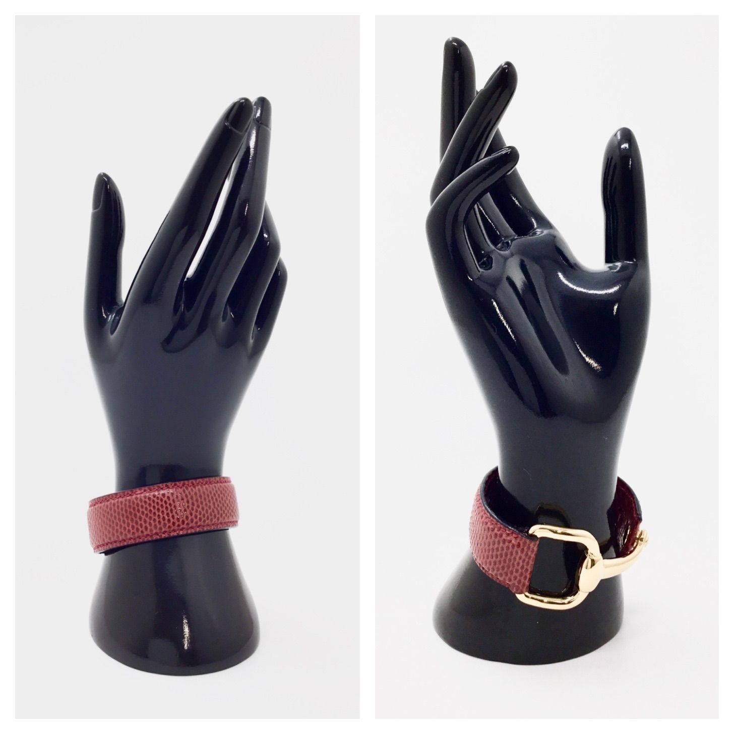 中古 美品】グッチ GUCCI ホースビット レザー バングル ブレス