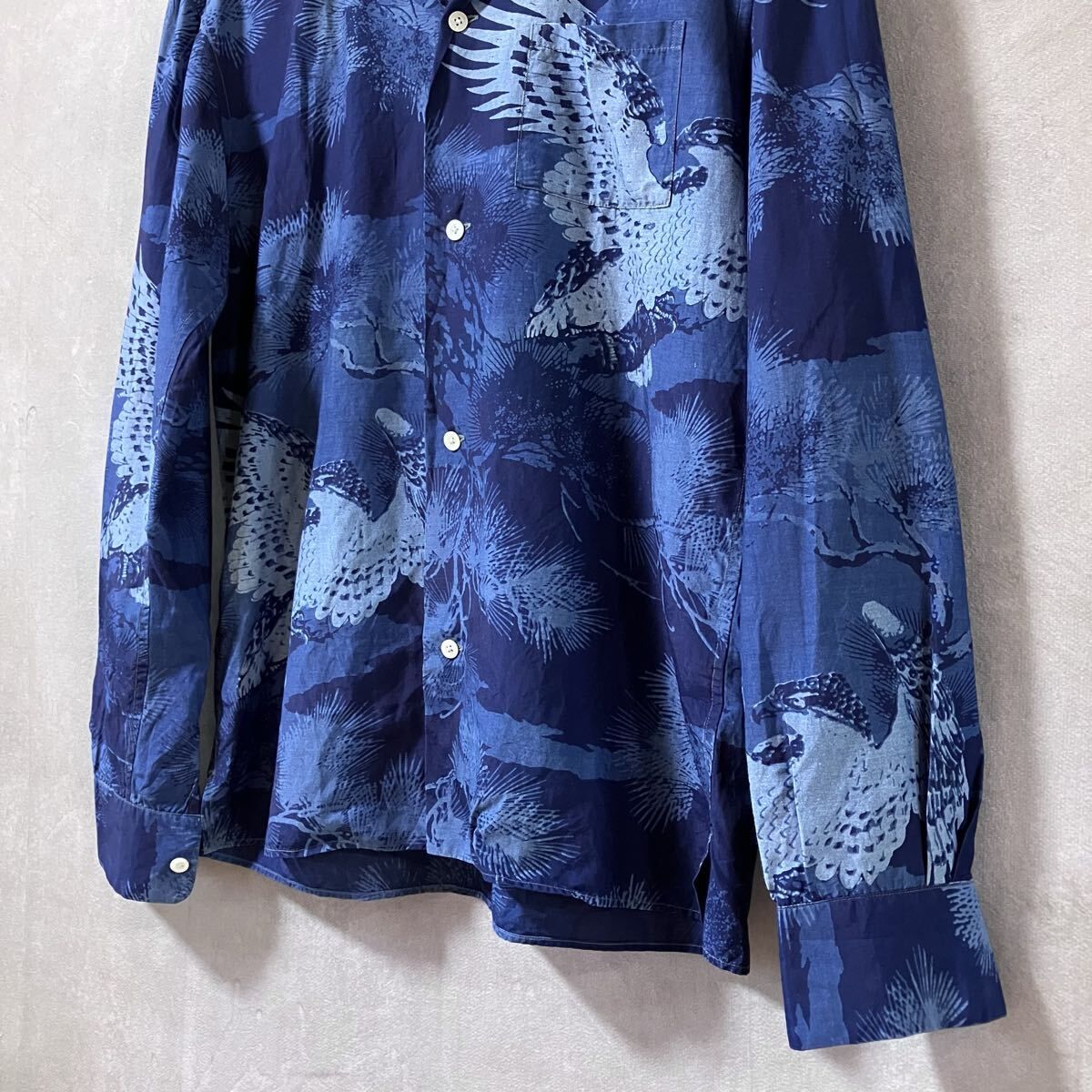 専用　オールドジョー インディゴ染め 抜染 和柄 鷲 ハワイアン アロハ シャツ 専用 オールドジョー インディゴ染め 抜染 和柄 鷲 ハワイアン