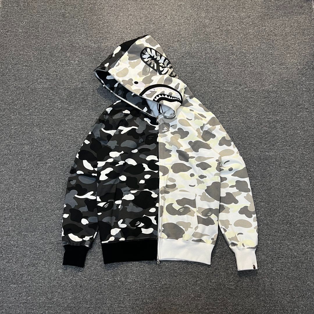 A BATHING APE アベイシングエイプ 長袖 Sharkシャークパーカー 男女兼用 グレー