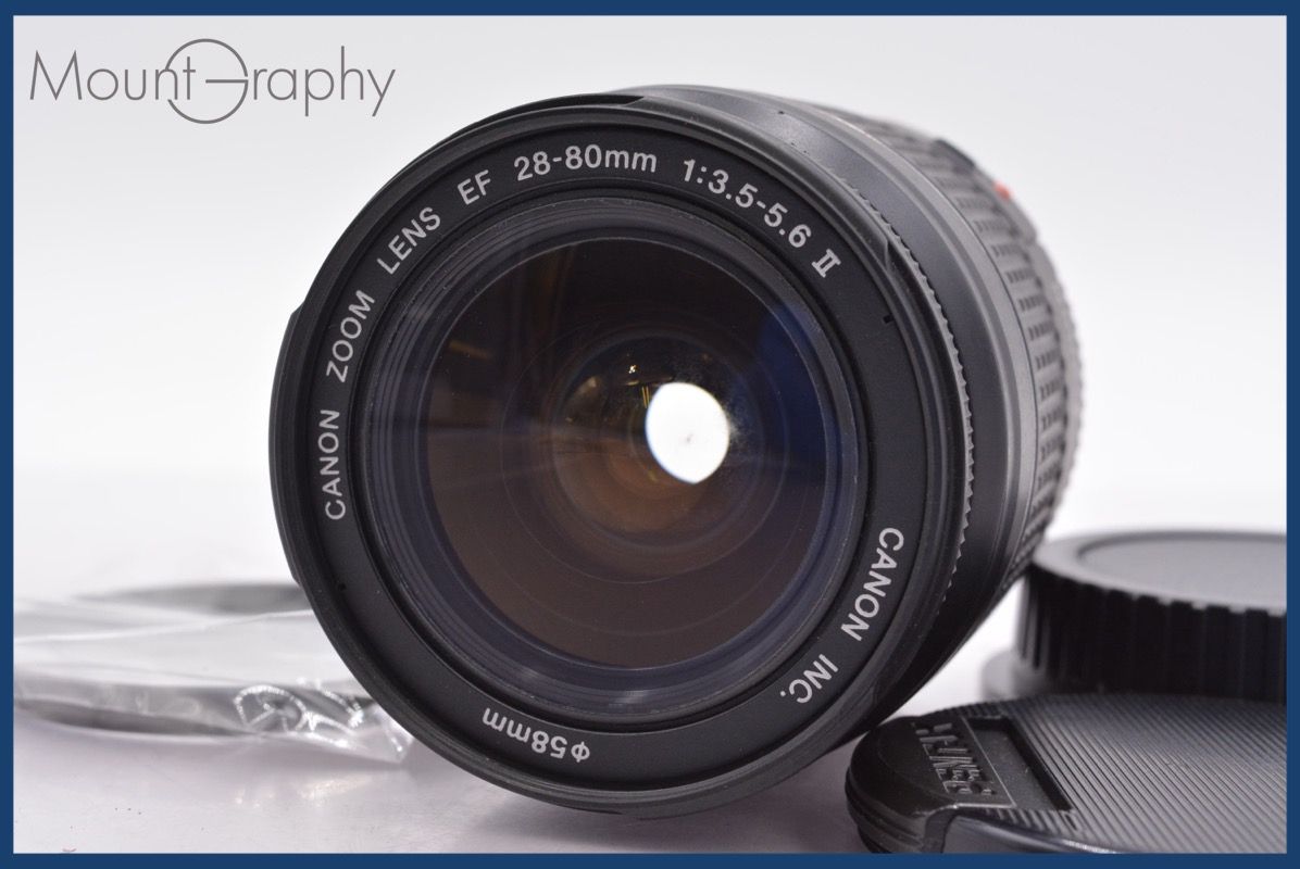 キヤノン Canon EF 28-80mm F3.5-5.6 II 前後キャップ-レンズフィルター付 完動 同梱可 yk5199