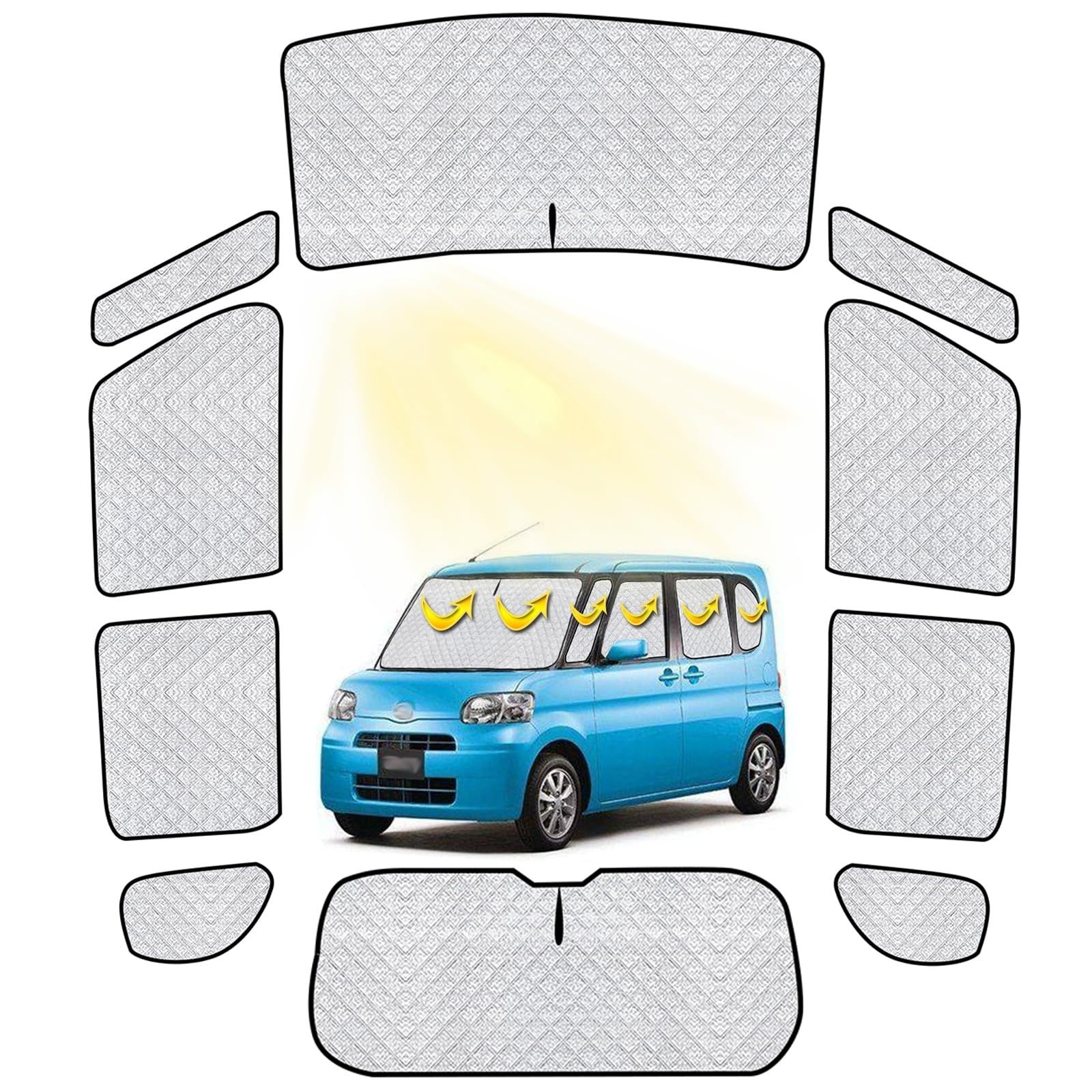 ダイハツ タント 車中泊 ダイハツ 車用 サンシェード フルセット ダイハツ タント 仮眠 マルチサンシェード 遮光シェード 断熱 車窓日よけ ダイハツ タント LA650S-LA660S 車中泊 シェード アウトドア 全窓対応 高密度 UVカット 盗難