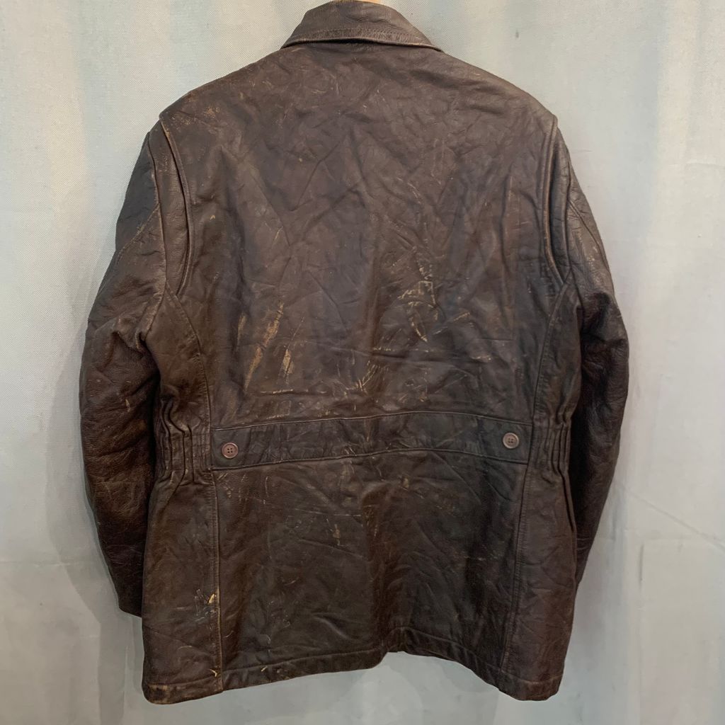 50s vintge SEARS シアーズ Roebuck ローバック Fieldmaster フィールドマスター レザー ステアハイド カーコート ジャケット STEER HIDE Brown ブラウン 茶 No.I359 GULLKHAN_COM