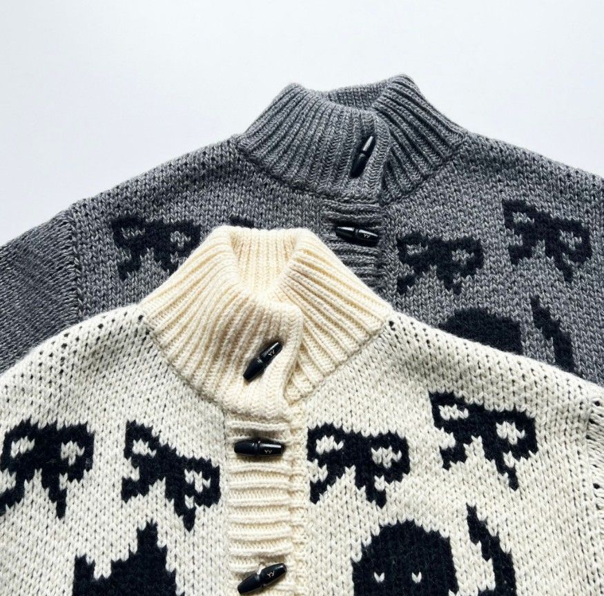 新品 オープンワイワイ ウールカーディガン OPEN YY RIBBON RIB KNIT 2 