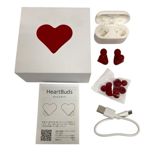 新品未使用★HeartBuds 正規品 ワイヤレスイヤホン レッド ソフトバンク ソフトバンクがアクセサリーのようなハート型の完全ワイヤレスイヤホン
