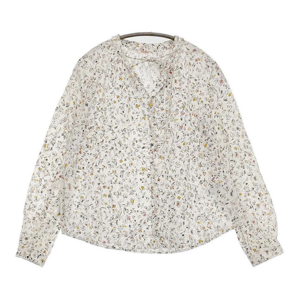 Pal las Palace ローン花野柄スタンド襟シャツ FSH24294C サイズ2 ブラウス シャツ ホワイト レディース パラスパレス 5-0902M♪