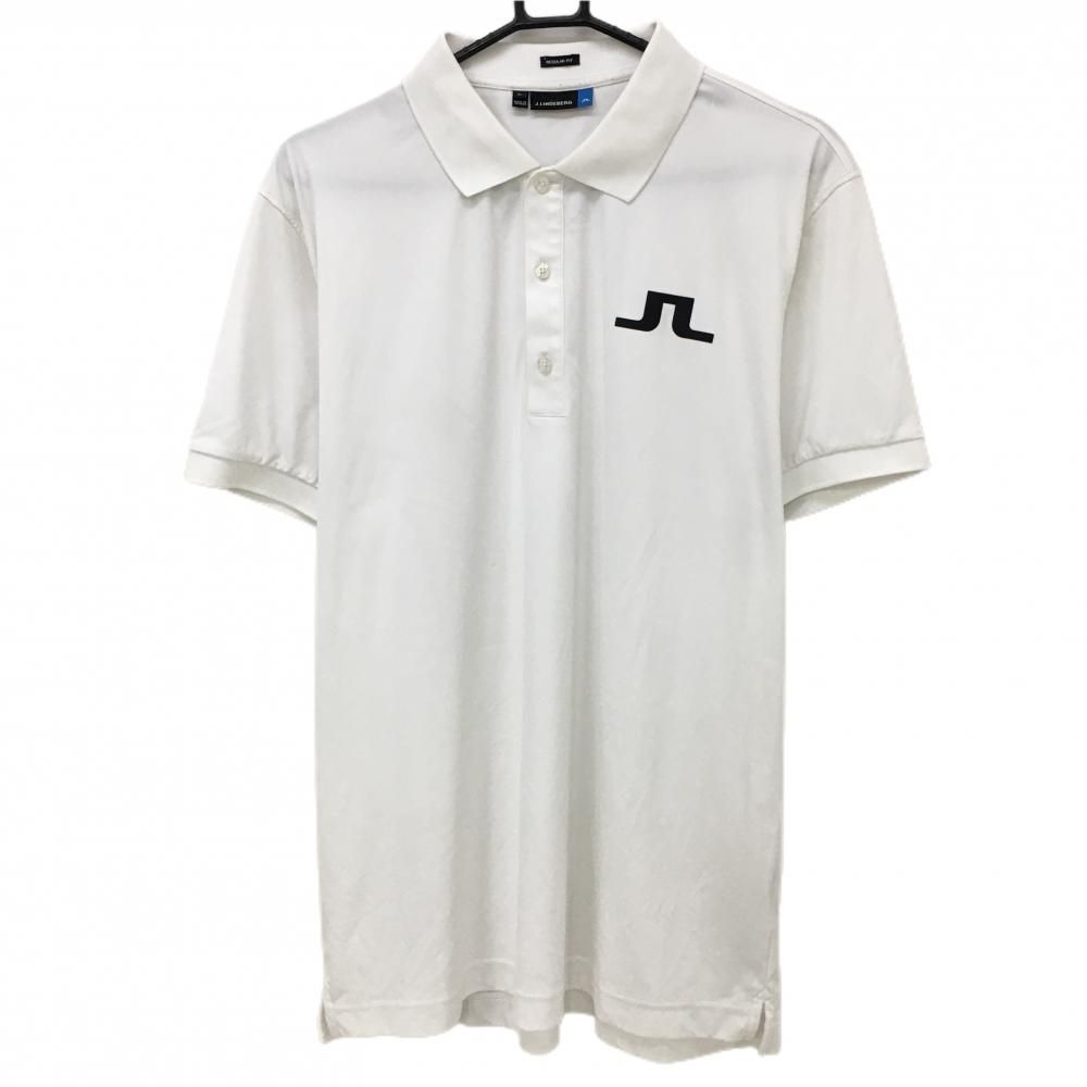 J.LINDEBERG/ゴルフ ポロシャツ【ホワイト/ブラック/XL】新品！ ゴルフ