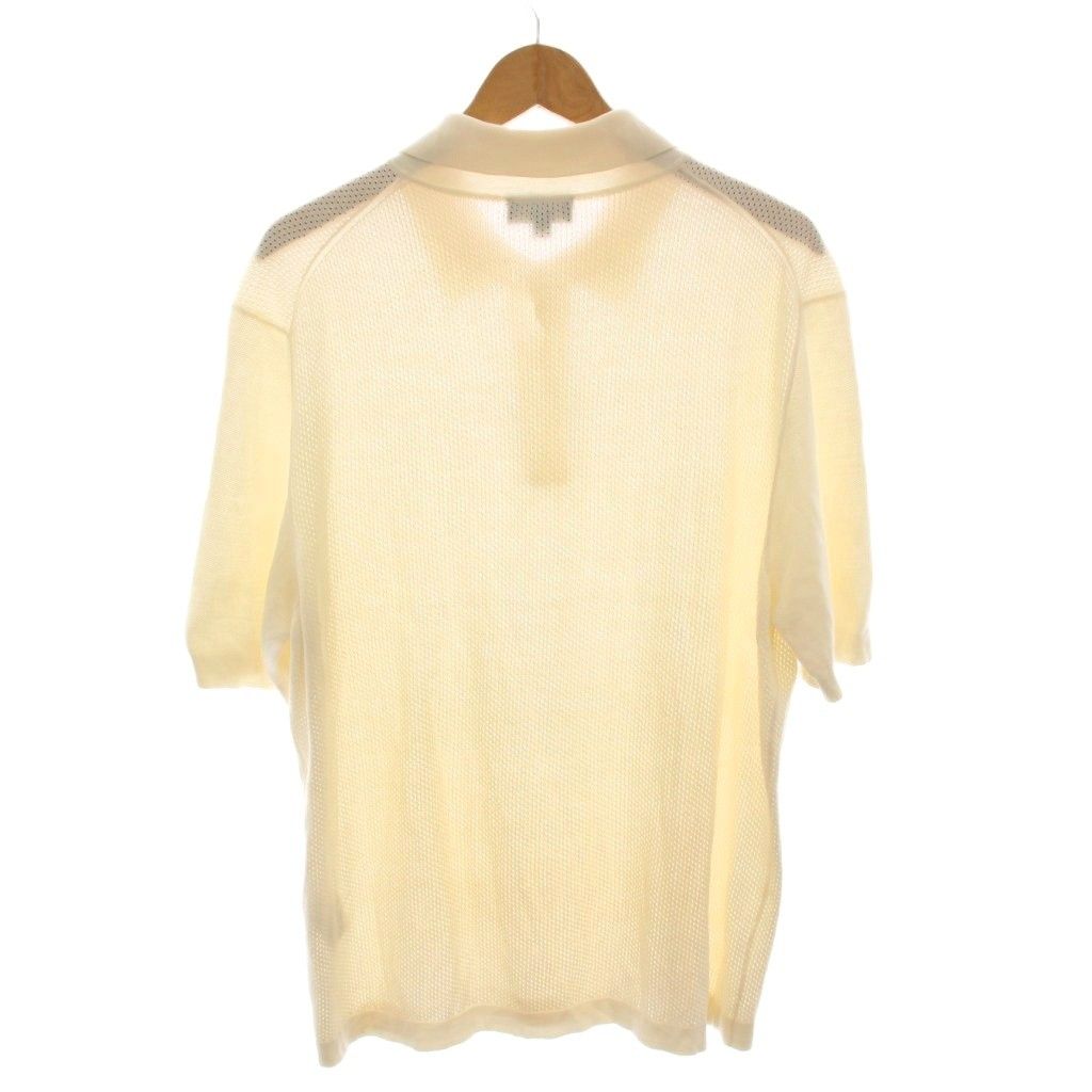 ダンヒル dunhill ニット ポロシャツ 半袖 シルク混 2XL アイボリー 白 YM KARIMZIABAT_FR