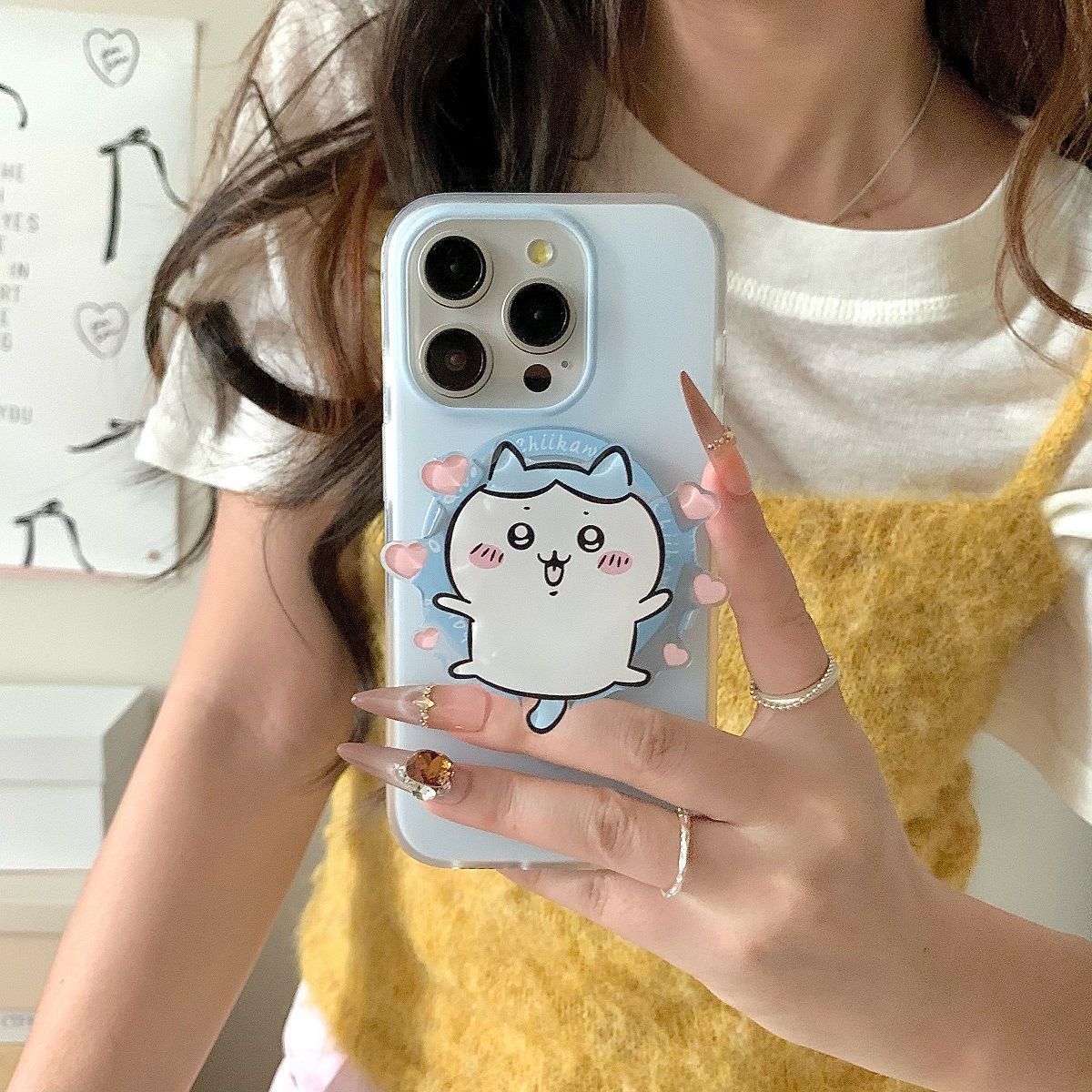 ちいかわ iPhone16ケース うさぎ MagSafe対応 ハチワレ 無地