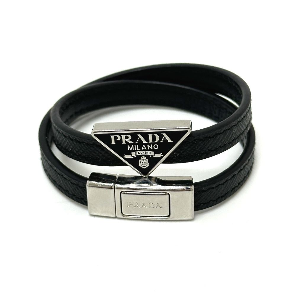 PRADA”サフィアーノレザー ブレスレット”トライアングルロゴ PRADA プラダ ブレスレット バングル トライアングルロゴ