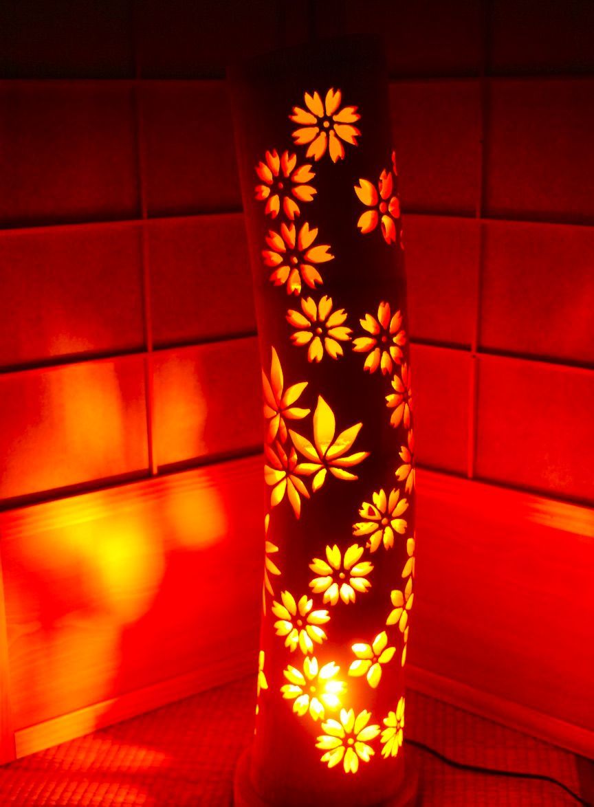 ◇全面彫◇竹灯り・竹あかり・竹灯籠 ～～ 癒しの灯り ☆花花放  