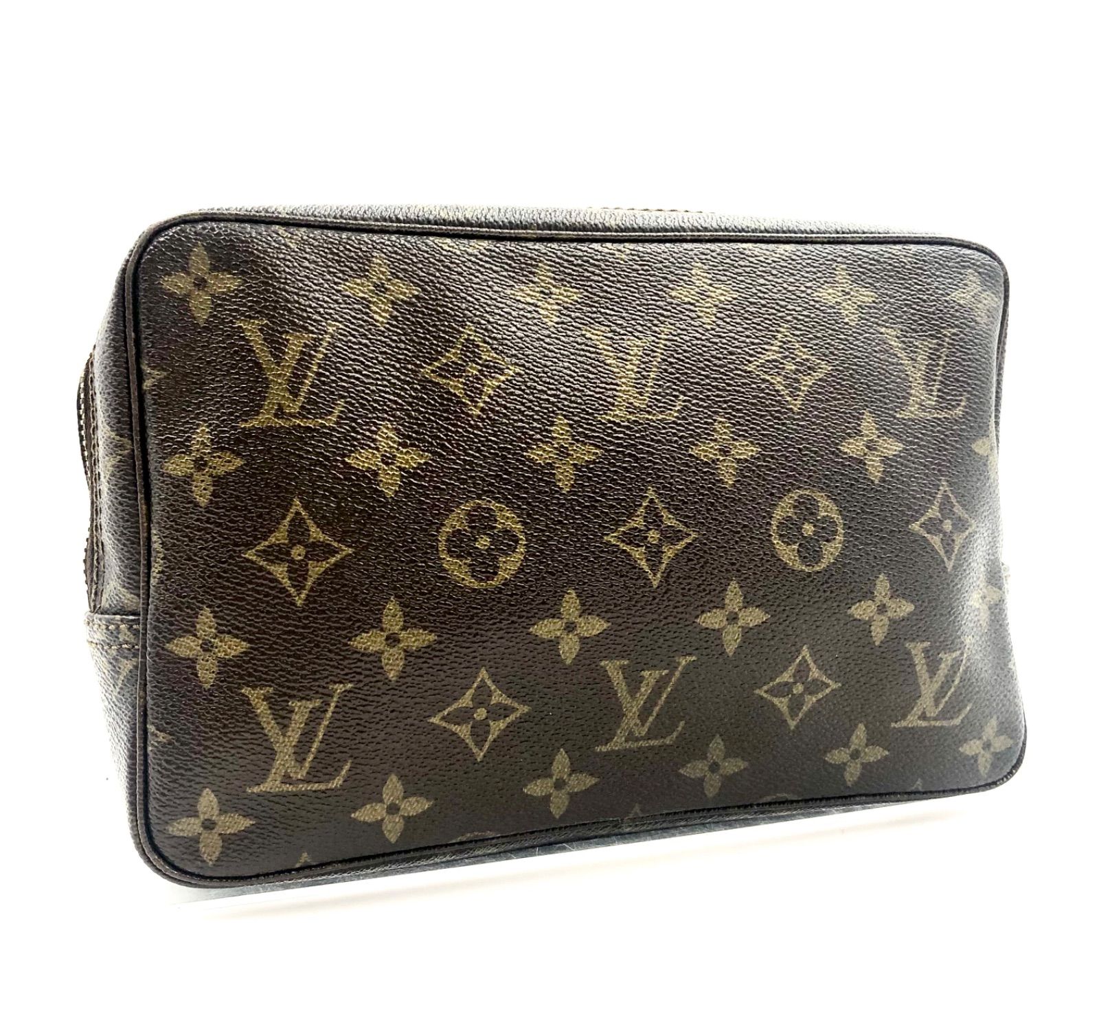 □美品□鑑定済み□LOUIS VUITTON ルイヴィトン モノグラム トゥルーストワレット23 コスメポーチ ミニクラッチバッグ PVC フランス製  布タグあり 刻印あり 1983年製 ECLAIR社製ファスナー ブラウン レディース - メルカリ