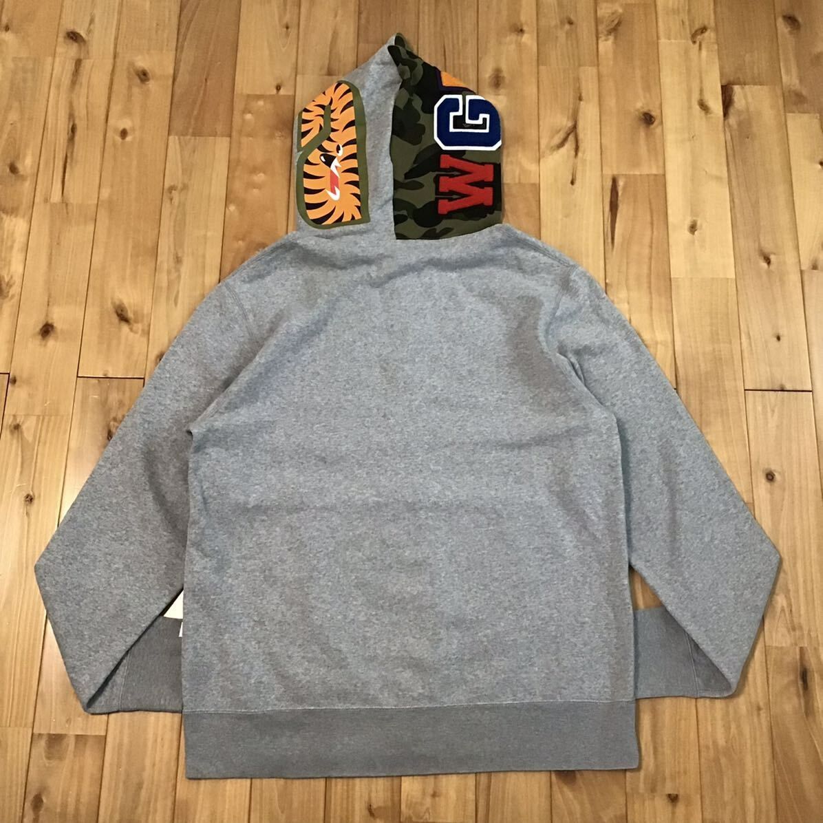 ☆XL☆ Crazy face tiger shark full zip hoodie 1st camo a bathing