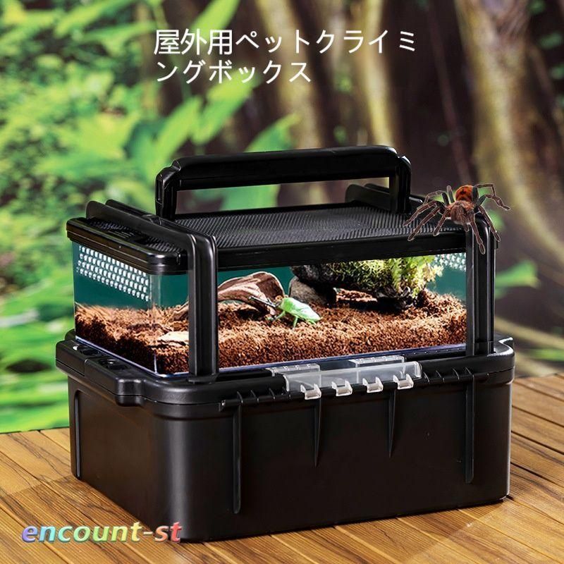 屋外の野生の収穫の爬虫類の箱
