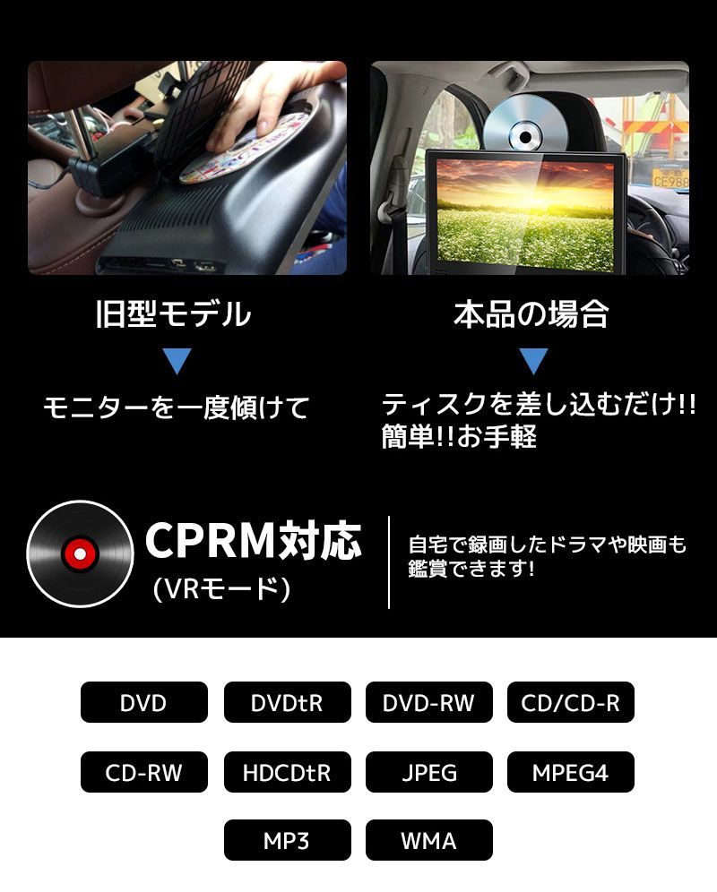 車載用モニター DVDプレイヤー 11.6インチ 大画面 後部座席 IPS 2台 - メルカリ