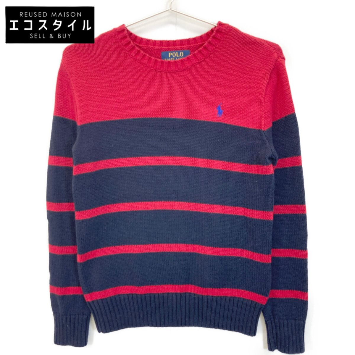 POLO RALPH LAUREN ポロ ラルフローレン ネイビー×レッド ボーダー ニット 150/76
