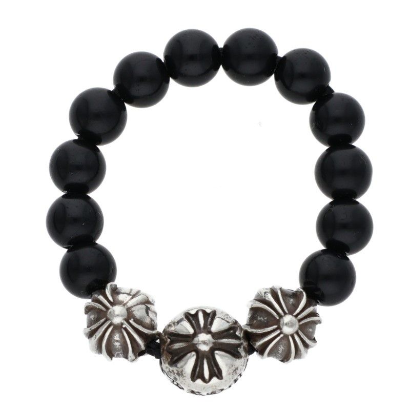 クロムハーツ BEAD RING ビーズ オニキスリング メンズ 12号